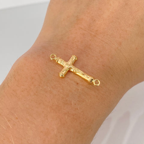 Herraje Cruz Cristo Oro amarillo 0,75 Gr / 2,7 Cm †