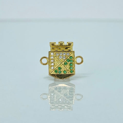 Herraje Escudo A/N Circones Blancos Verdes Oro amarillo 1,17 Gr / 1,5 Cm *