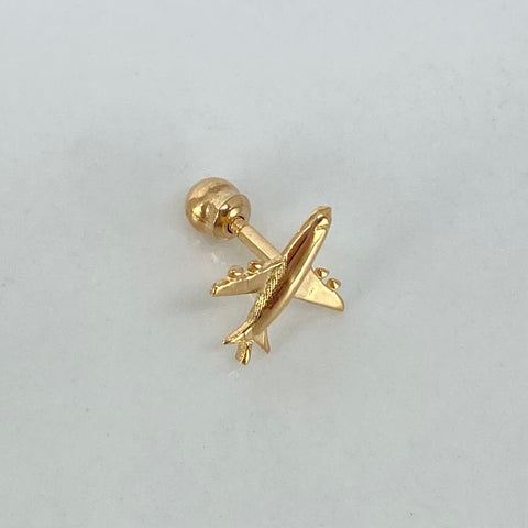 Piercing Avion / Oro Amarillo 18k (Joya) / 0,37gr / 1.1cm / (Oreja) †