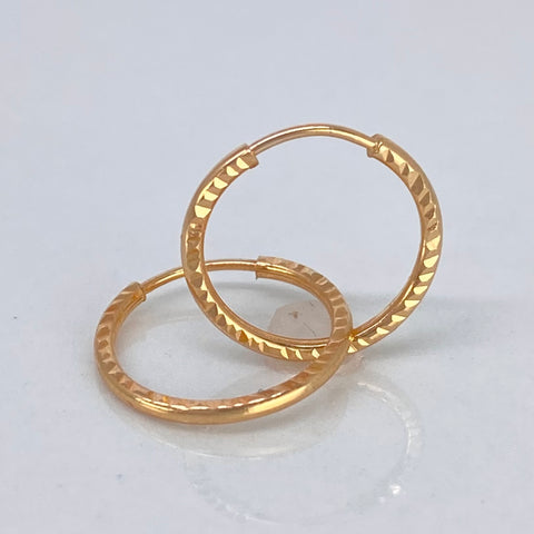 Candongas Imperdibles Diamantadas Oro amarillo 0,63 Gr / 1,3 Cm *