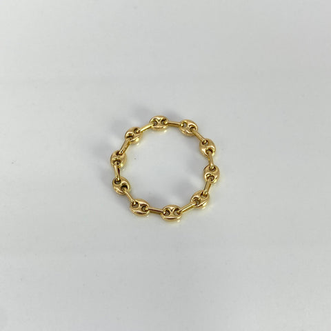 Anillo GC / 10 Eslabones Oro amarillo 18k / Talla 6 1/2 Hasta 7 1/2 / 0,63 Gr