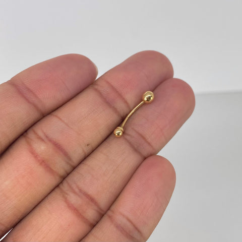 Piercing Bolas Lisas  / Oro Amarillo 18k (Joya) / 4mm / 0,4gr / 2cm / (Ombligo)