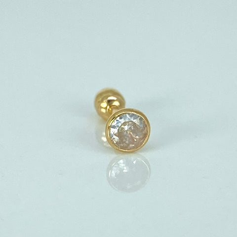 Piercing Circon Blanco / Oro Amarillo 18k (Joya) / 0,34gr / 4.1mm / (Oreja) *
