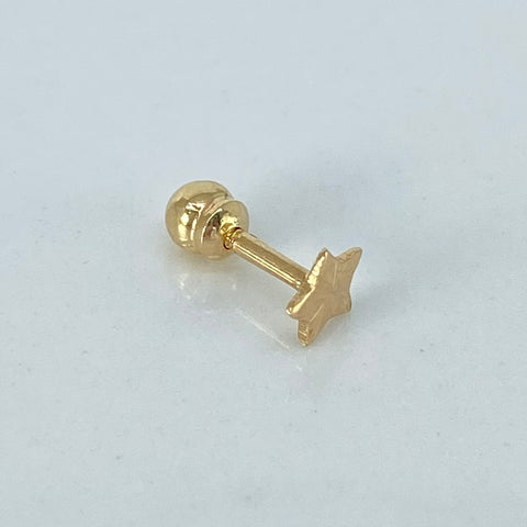 Piercing Estrella Diamantado / Oro Amarillo 18k (Joya) / 4mm / 0,27gr / 0.9cm / (Oreja)