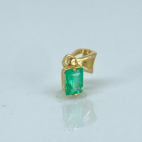 Dije Rectangular Esmeralda 25PTS Oro amarillo 0,3 Gr / 1,1 Cm *