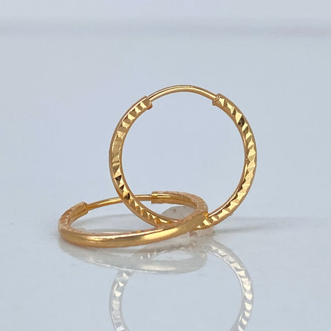 Candongas Imperdibles Diamantadas Oro amarillo 0,63 Gr / 1,3 Cm *