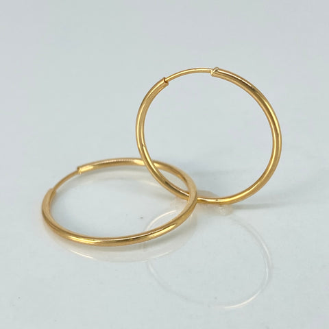 Candongas Imperdibles Oro amarillo 18k 1,1 Gr / 2 Cm *