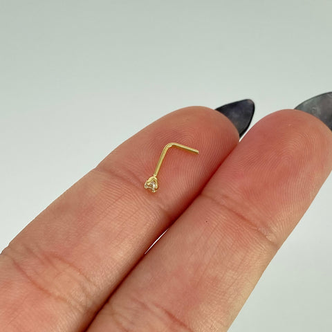 Piercing Circon Blanco / Oro Amarillo 18k (Joya) / 0,12gr / 2,5mm / (Nariz)