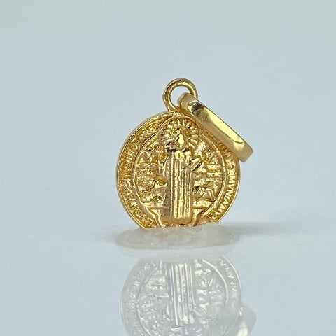 Dije Medalla San Benito Oro amarillo 18k 1 Gr / 1,5 Cm *