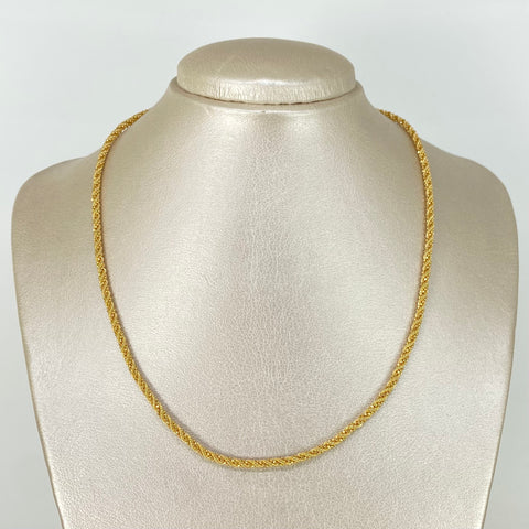 Cadena ● Lazo / Mini Militar Oro amarillo 18k +3 / 9,60 Gr / 2,7 mm / 45 Cm †