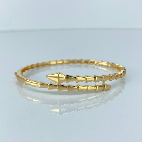 Pulso ● Aro Serpiente Oro amarillo 18k +3 / 8,66 Gr / 3,3 mm / 18 Cm *