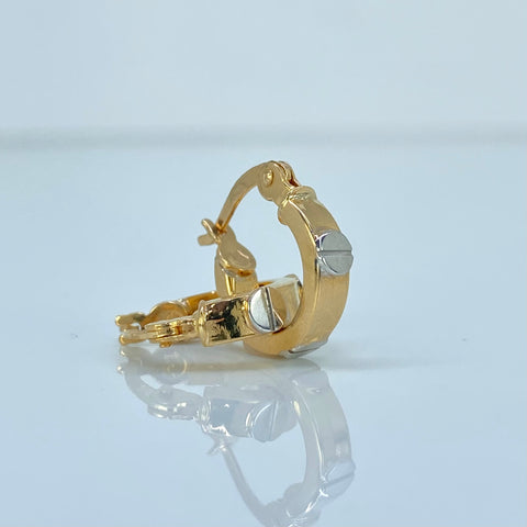 Candongas CT Oro amarillo y Oro blanco 18k 1,73 Gr / 1,4 Cm