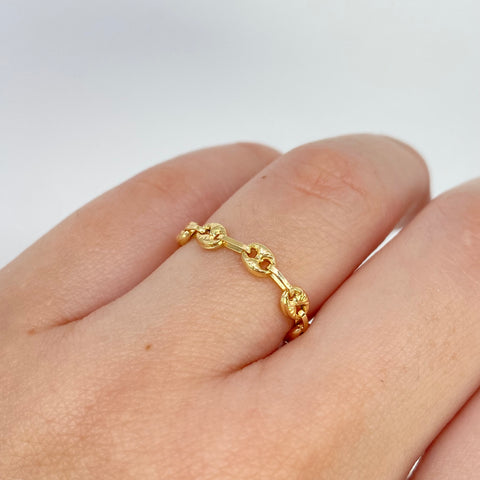 Anillo GC Diamantado 9 Eslabones Oro amarillo / Talla 5 1/2 / 0,7 Gr / 3,3 mm*