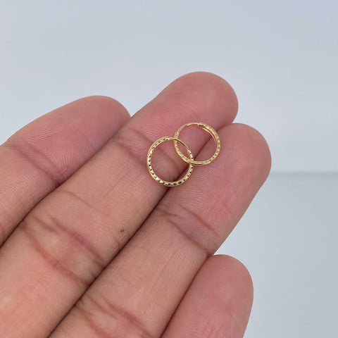 Candongas Imperdibles Diamantadas Oro amarillo 0,55 Gr / 1,1 Cm †