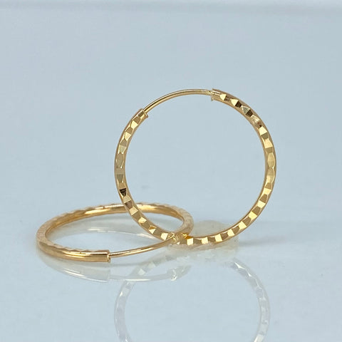Candongas Imperdibles Diamantadas Oro amarillo 0,78 Gr / 1,7 Cm *