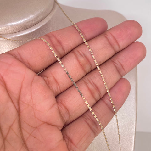 Cadena ● Plana Oro amarillo y Oro blanco 18k 1,65 Gr / 1,2 mm / 45 Cm
