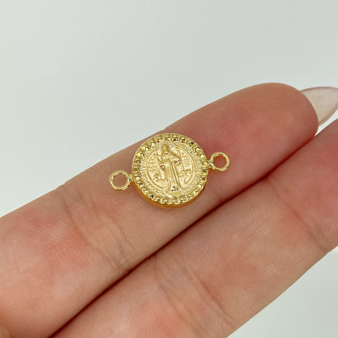 Herraje San Benito Diamantado Oro amarillo 18k 0,85 Gr / 2 Cm  *