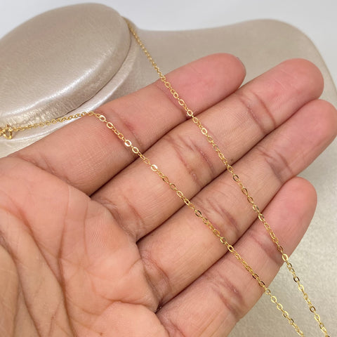 Set Cadena ● Rolon + Dije Sagrado Corazon Circon Verde Oro amarillo 18k 1,3 Gr / 1,5 mm / 50 Cm *