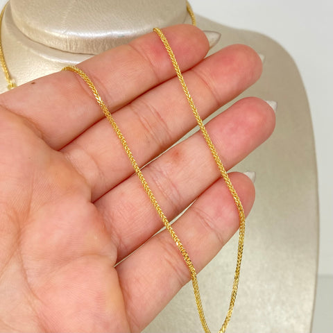 Cadena ● Franco Oro amarillo 18k +2 / 1,35 Gr / 0,5 mm / 45 Cm *