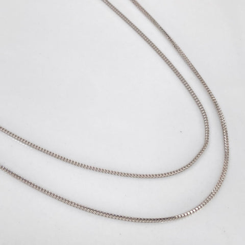 Cadena ● Franco Oro blanco 18k +2 / 2,4 Gr / 1,4 mm / 40 Cm *