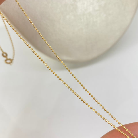 Cadena ● Mini Militar Diamantada Oro amarillo 18k +3 / 2 Gr / 1 mm / 45 Cm