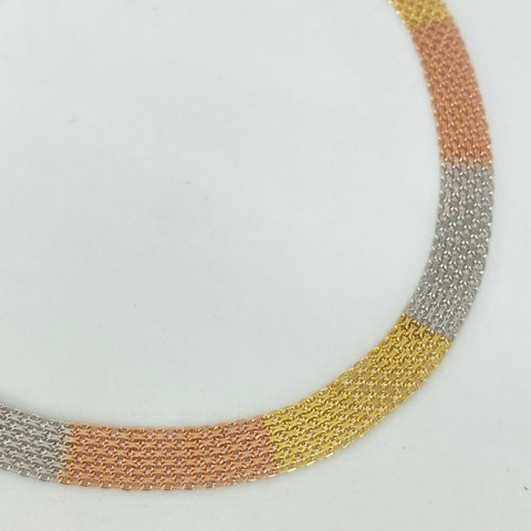 Pulso ● Chino Tres oros 18k +1 / 3,64 Gr / 5,3 mm / 20,2 Cm *