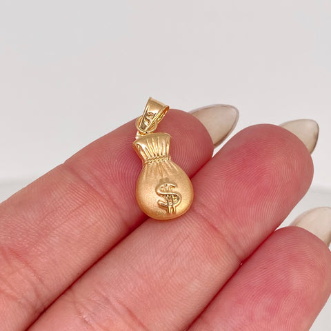 Dije Bolsa Dinero Oro amarillo 0,7 Gr / 2,2 Cm *