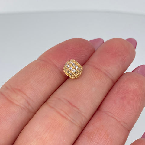 Herraje Bolas De Fuego Circones Blancos Oro amarillo 1,2 Gr / 0,8 Cm †