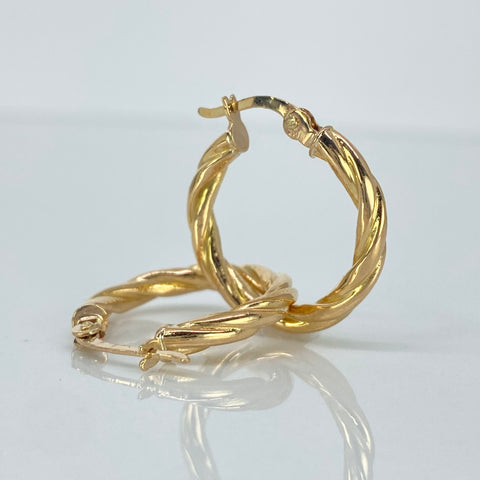 Candongas Melcochas Oro amarillo 18k 2,25 Gr / 2,3 Cm  *