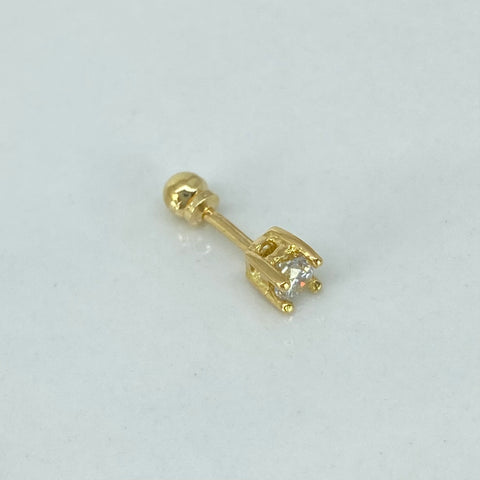Piercing Circon Blanco / Oro Amarillo 18k (Joya) / 0,47gr / 1.3cm / (Oreja) *