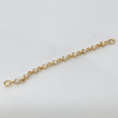 Cadena Conectora De Piercing 14Pts Diamantes Oro amarillo 18k 0,84 Gr / 2,4 mm / 5,1 Cm