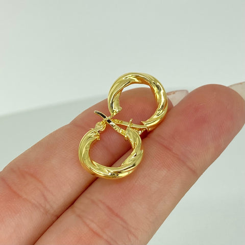 Candongas Entorchas Oro amarillo 18k 1,35 Gr / 1,6 Cm