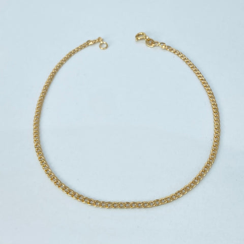 Tobillera ● Cubana Oro amarillo 18k +1 / 1,85 Gr / 2,3 mm / 25,2 Cm