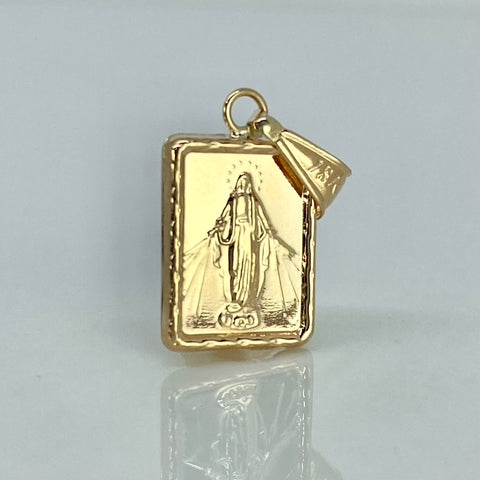 Dije Placa Rectangular Virgen Milagrosa Oro amarillo 0,95 Gr / 2,3 Cm