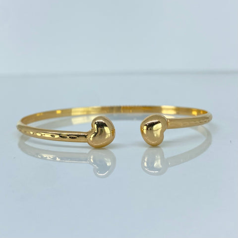 Pulso ● Aro Corazon Oro amarillo 18k +3 / 4,4 Gr / 16 Cm *
