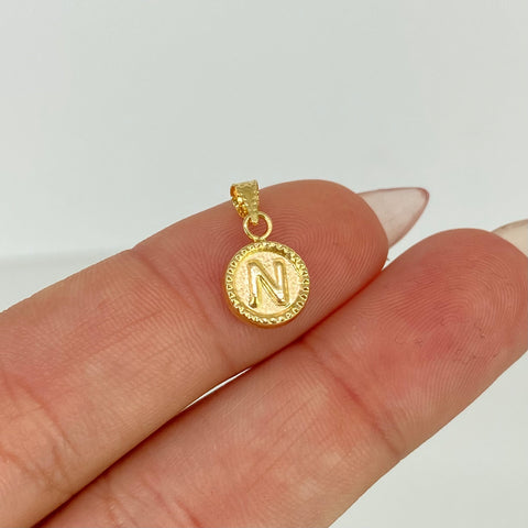 Dije Letra N Diamantada Oro amarillo 18k 0,47 Gr / 1,5 Cm  *