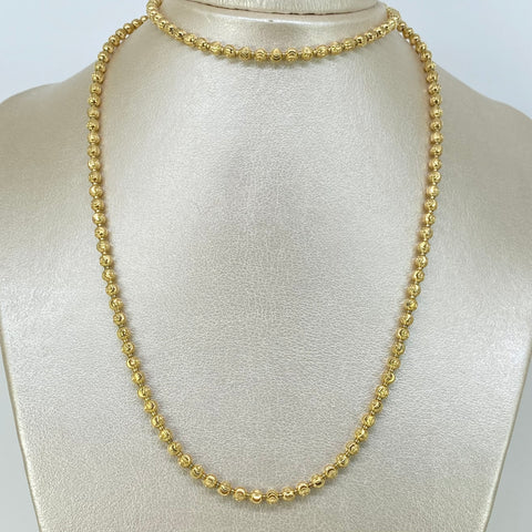 Cadena Militar Diamantada Oro amarillo 18k +1 / 27,85 Gr / 3,8 mm / 73 Cm *