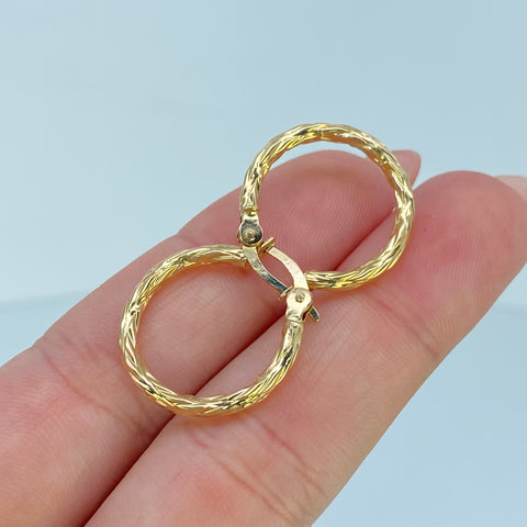 Candongas Entorchadas Cruzadas Oro amarillo 18k 1,65 Gr / 2,5 Cm  *