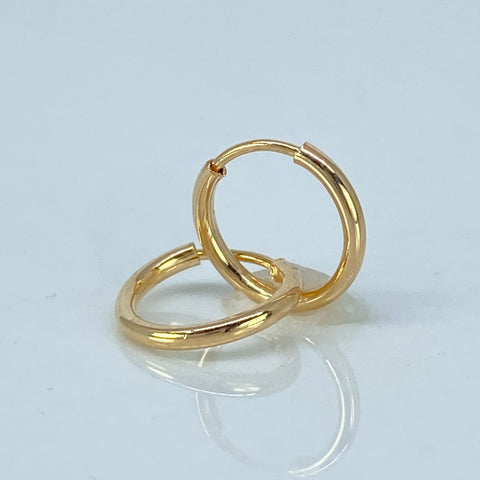 Candongas Imperdibles Lisas Oro amarillo 0,4 Gr / 0,9 Cm