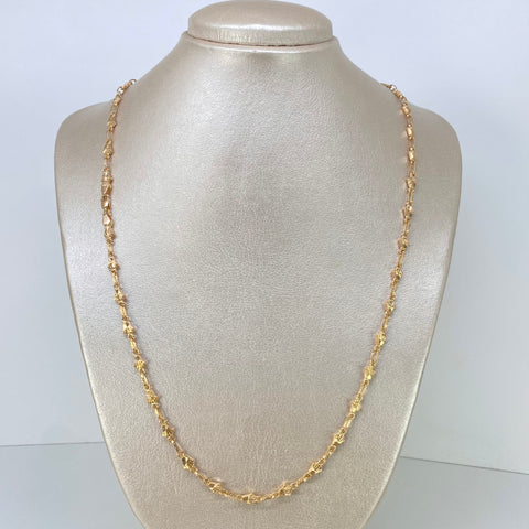 Cadena Rustica Eslabones Corona RX Diamantados Oro amarillo 10,78 Gr / 4,8 mm / 60 Cm