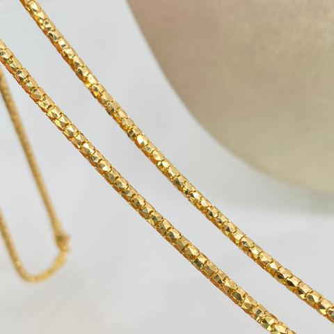 Cadena ● Cola De Ratón Diamantada Oro amarillo 18k +3 / 14,60 Gr / 2,3 mm / 60 Cm *