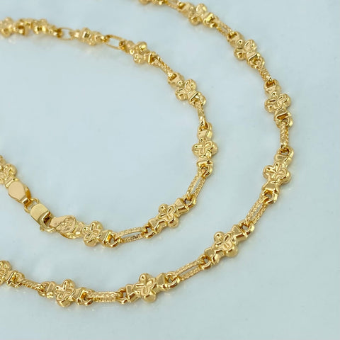 Cadena Rustico Eslabones Trebol Oro amarillo 10,26 Gr / 5 mm / 60 Cm *