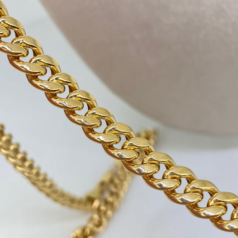 Cadena ● Cubana Oro amarillo 18k +3 / 17,77 Gr / 7,5 mm / 60 Cm *