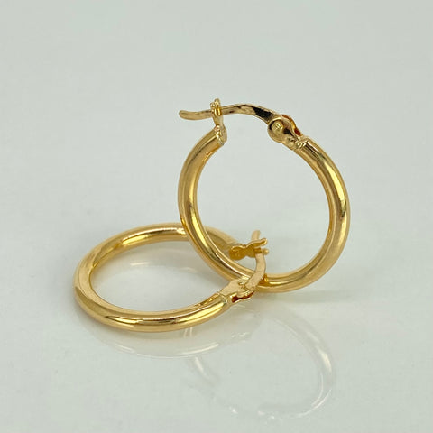 Candongas Lisas Oro amarillo 18k 1,65 Gr / 2,2 Cm