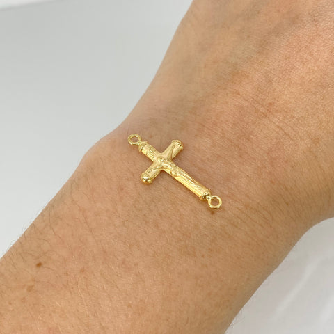 Herraje Cruz Cristo Oro amarillo 18k 0,72 Gr / 2,6 Cm