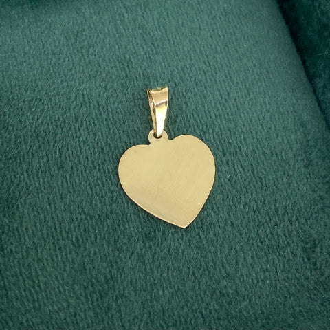 Dije Placa Corazon Oro amarillo 18k 0,73 Gr / 16 mm / 2,5 Cm