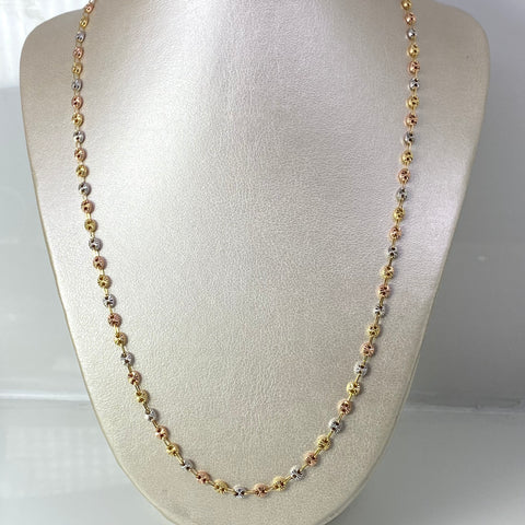 Cadena GC Diamantada Tres oros 18k 10,92 Gr / 3,9 mm / 60 Cm