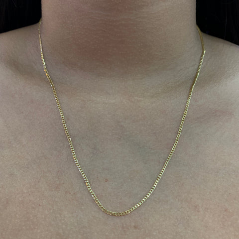 Cadena Italy Panzer Oro amarillo 18k +1 / 3,23 Gr / 1,5 mm / 50 Cm *