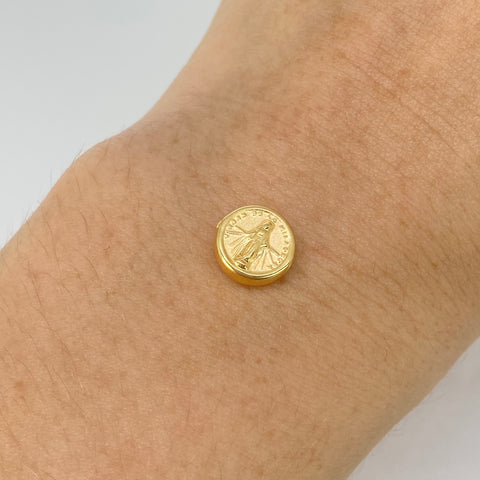 Herraje Virgen Milagrosa Oro amarillo 18k 0,47 Gr / 0,8 Cm *