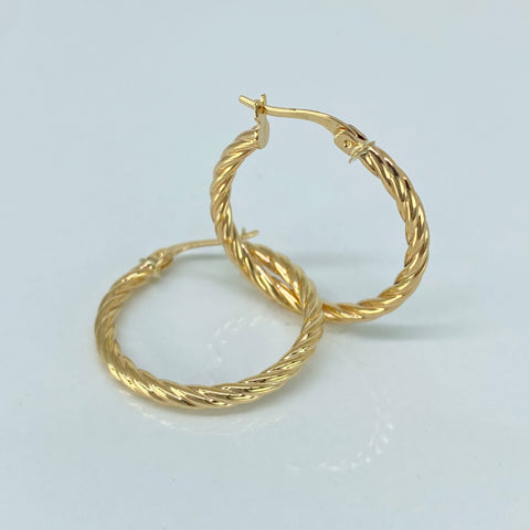 Candongas Entorchadas Oro amarillo 2,1 Gr / 2,7 Cm †